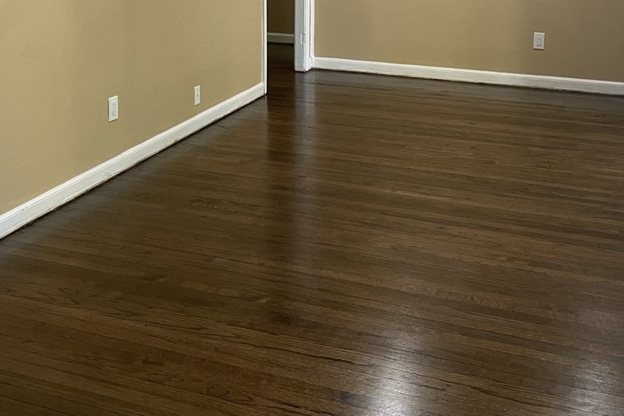 Luxury vinyl plank flooring in a Columbus bedroom with natural light